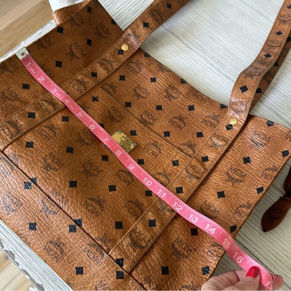 Mcm Visetos Monogram carry all tote authentic hang bag